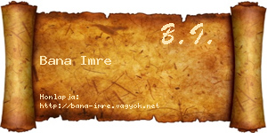 Bana Imre névjegykártya